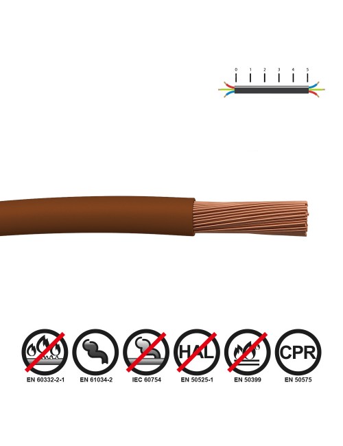 Cablecillo h07z1-k 4,00 mm marrón euro/m