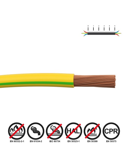 Cablecillo h07z1-k 4,00 mm bicolor euro/m