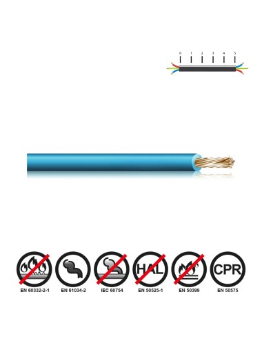 Cablecillo h07z1-k 6,00 mm azul euro/m