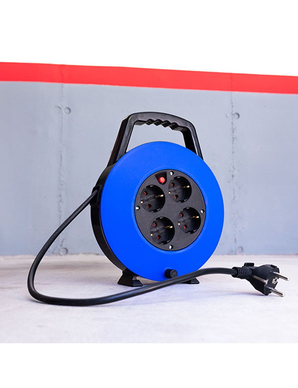 Enrollacables 10 m 3 g 1,00 mm 4 tomas bipolares con t/tl hogar con protector termico