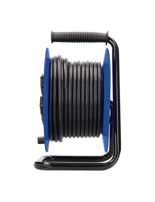 Enrollacables 25 m 3 g 2,50 mm 4 tomas bipolares con t/tl con tapas profesional con protector termico 3000w 230v