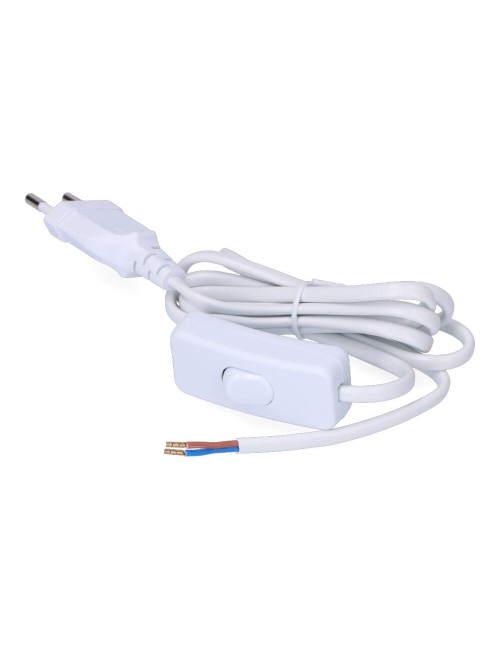 Conexion con interruptor 3a 1,5m 2x0,75mm manguera plana blanca edm