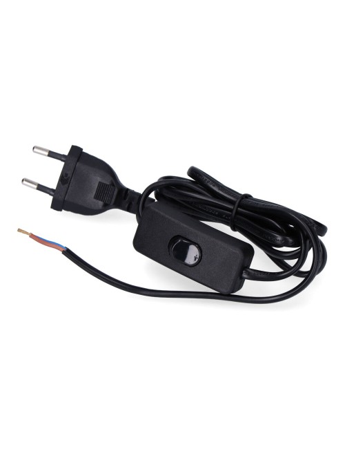 Conexion con interruptor 3a 1,5m 2x0,75mm manguera plana negra edm