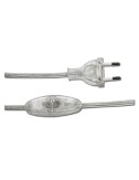 Conexion con interruptor 3a 1,5m 2x0,75mm manguera plana transparente edm