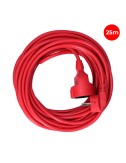 Prolongador con 1 toma 2p+t, 16a 250v~ 25 m de cable h05vv-f 3g1,5mm, rojo