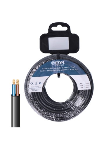 Carrete manguera plana 2 x 1,50 mm negra, 5 m