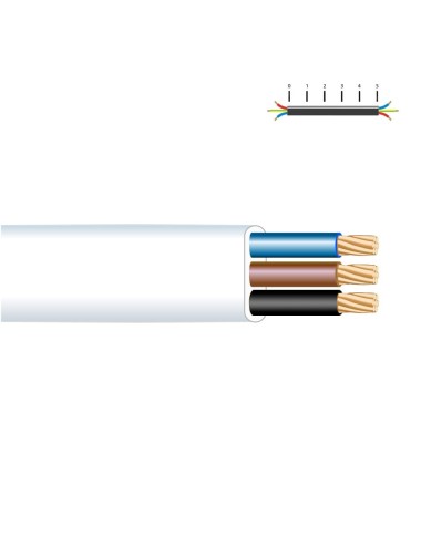 Carrete manguera plana 3 x 1,50 mm blanca, 25 m