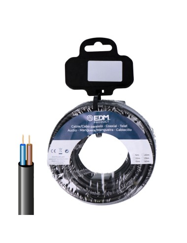 Carrete manguera tubular vv-k06/1kv 2 x 1,50 mm, negra, 15 m