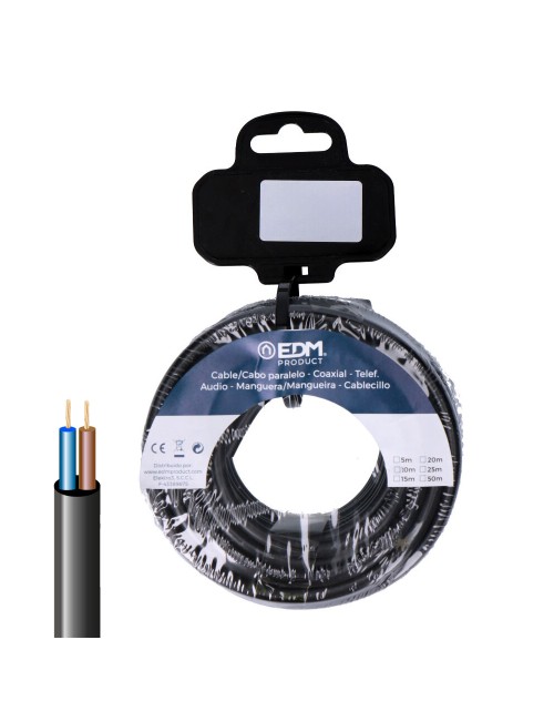 Carrete manguera tubular vv-k06/1kv 2 x 1,50 mm, negra, 25 m