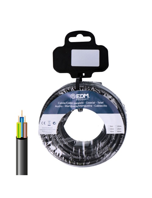 Carrete manguera tubular vv-k06/1kv 3 g 1,50 mm negra, 15 m