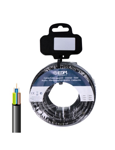 Carrete manguera tubular vv-k06/1kv 3 g 1,50 mm negra, 25 m