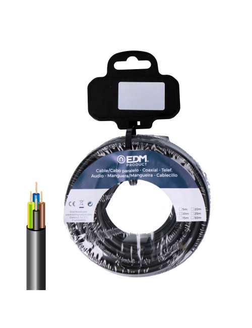 Carrete manguera tubular vv-k06/1kv 4 g 2,50 mm negra, 10 m