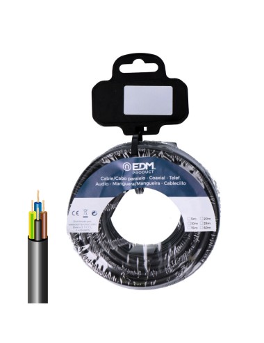 Carrete manguera tubular vv-k06/1kv 4 g 2,50 mm negra, 20 m