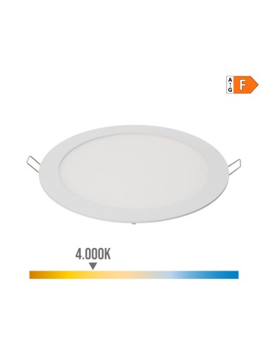 Downlight led empotrable redondo 20 w luz día 4000 k 1500 lm blanco ø22,5 cm