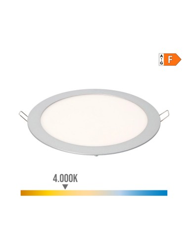 Downlight led empotrable redondo 20 w luz dia 4000 k 1500 lm cromado ø 22,5 cm
