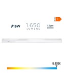 Regleta led 18 w 6500 k luz fria 1650 lm 113,8 x 2,3 x 3,6 cm