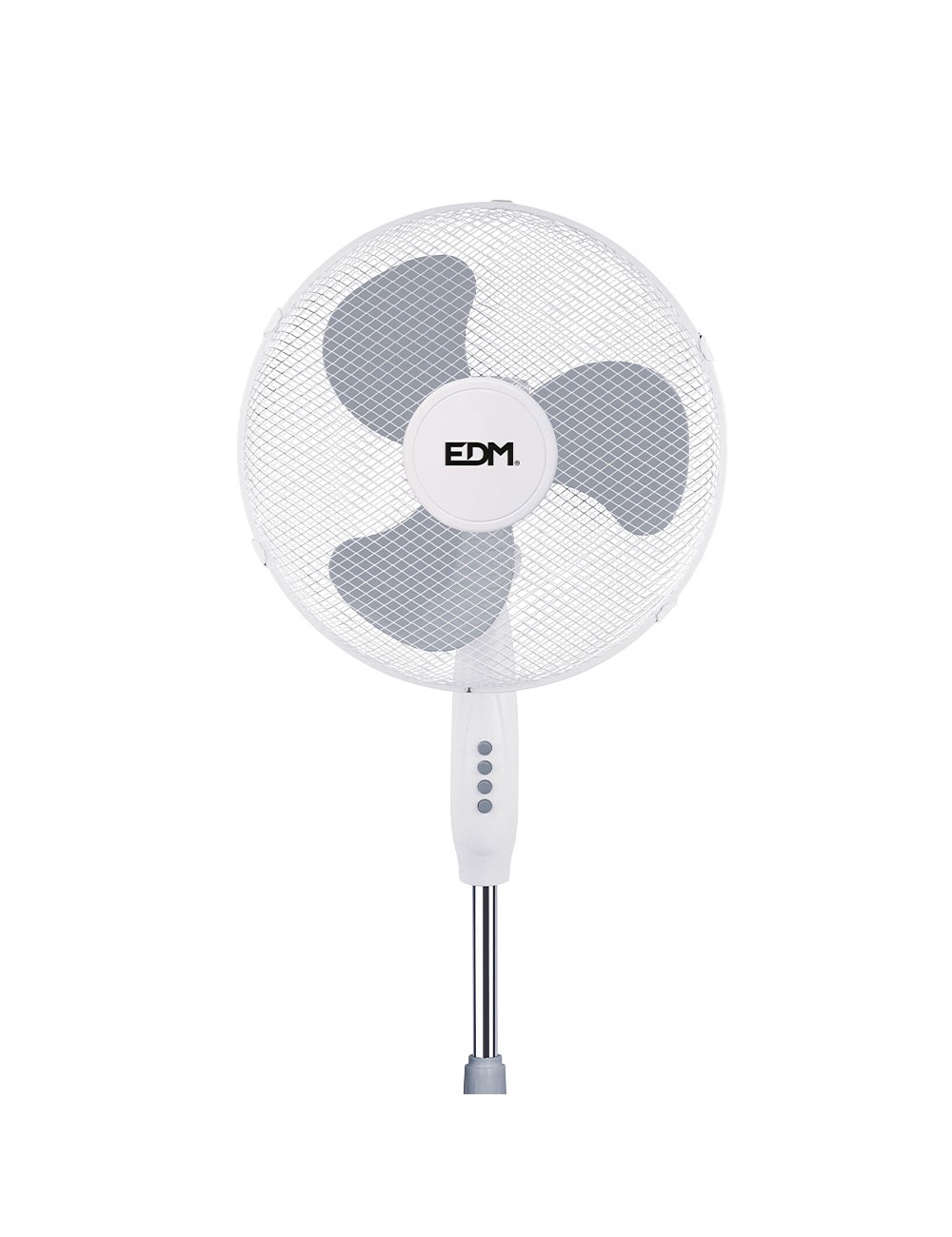 Ventilador de pie, blanco, potencia 45 w, db 60, aspas ø40 cm, altura regulable 105-125 cm