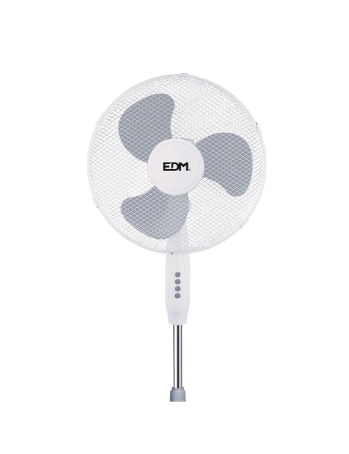 Ventilador de pie, blanco, potencia 45 w, db 60, aspas ø40 cm, altura regulable 105-125 cm