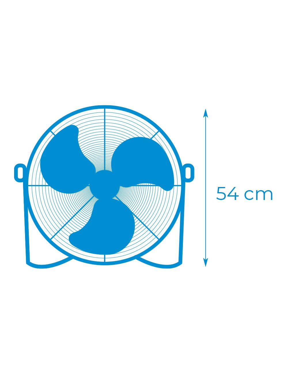 Ventilador industrial de suelo. color negro 100w 64,7 db aspas ø45 x 54 cm