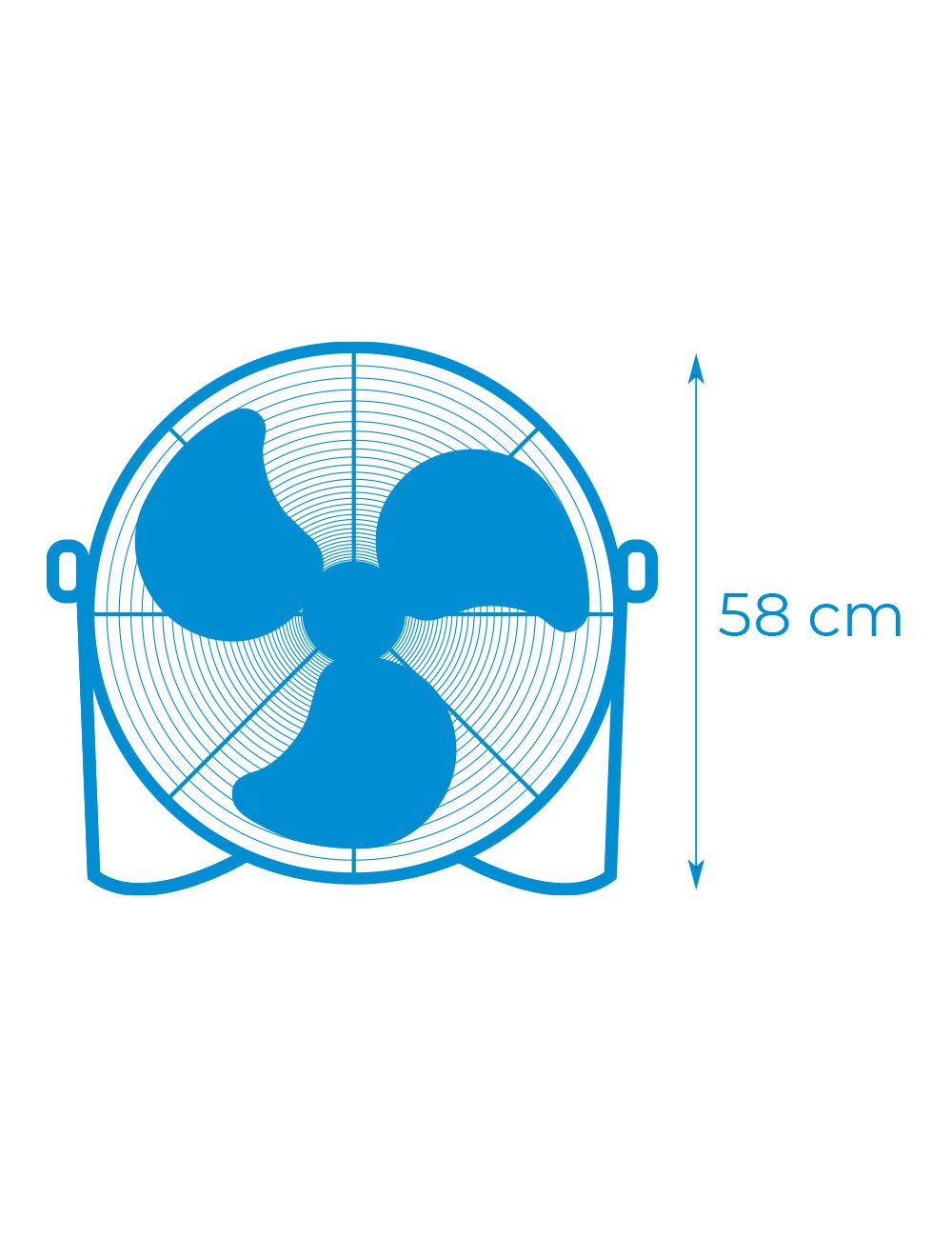 Ventilador industrial de suelo. color negro 120w 64,9 db aspas ø50 x 58 cm