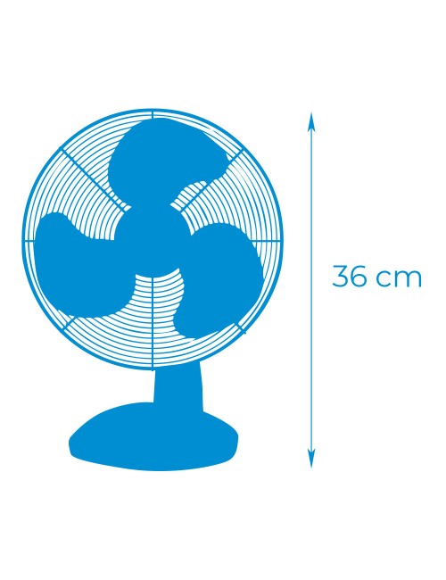 Ventilador de sobremesa. color blanco. potencia: 25 w 41 db aspas: ø23  27 x 24 x 36 cm