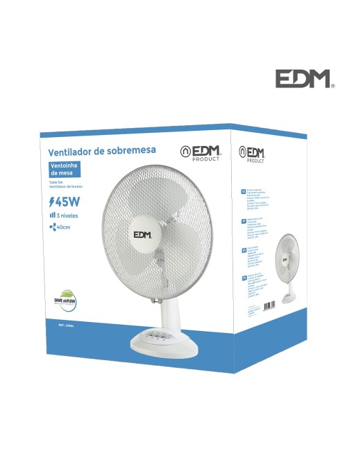 Ventilador de sobremesa. color blanco. potencia: 45w 54,14 db aspas: ø40 x 61 cm