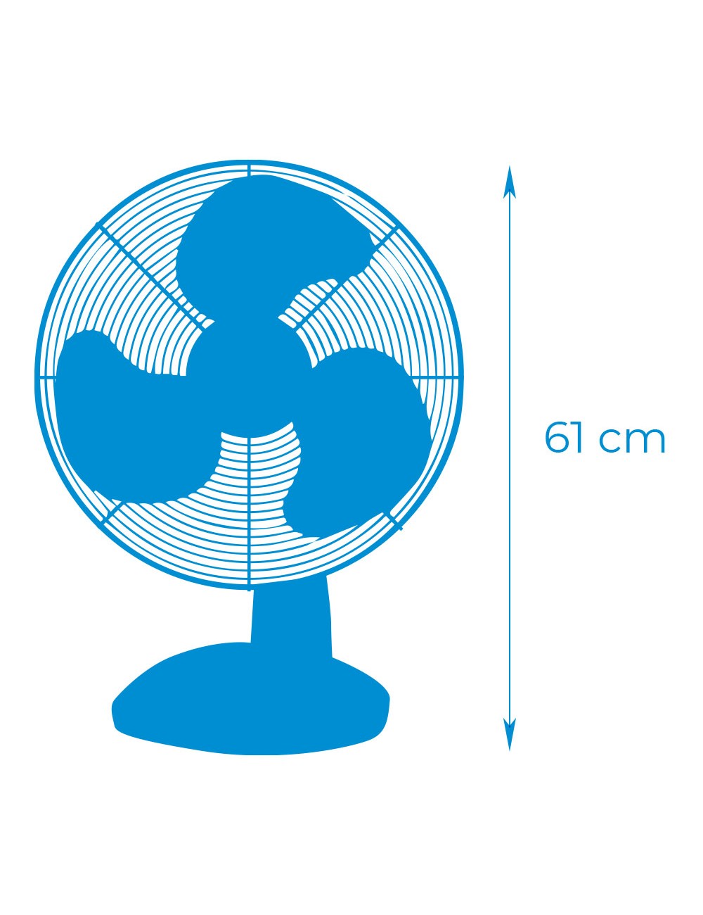 Ventilador de sobremesa. color blanco. potencia: 45w 54,14 db aspas: ø40 x 61 cm