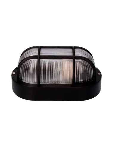 Aplique oval modelo tarragona ip54 1 x e27 40 w 11,4 x 20,2 x 10 cm, negro