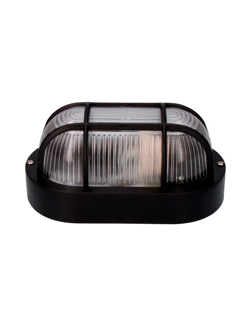 Aplique oval modelo tarragona ip54 1 x e27 40 w 11,4 x 20,2 x 10 cm, negro