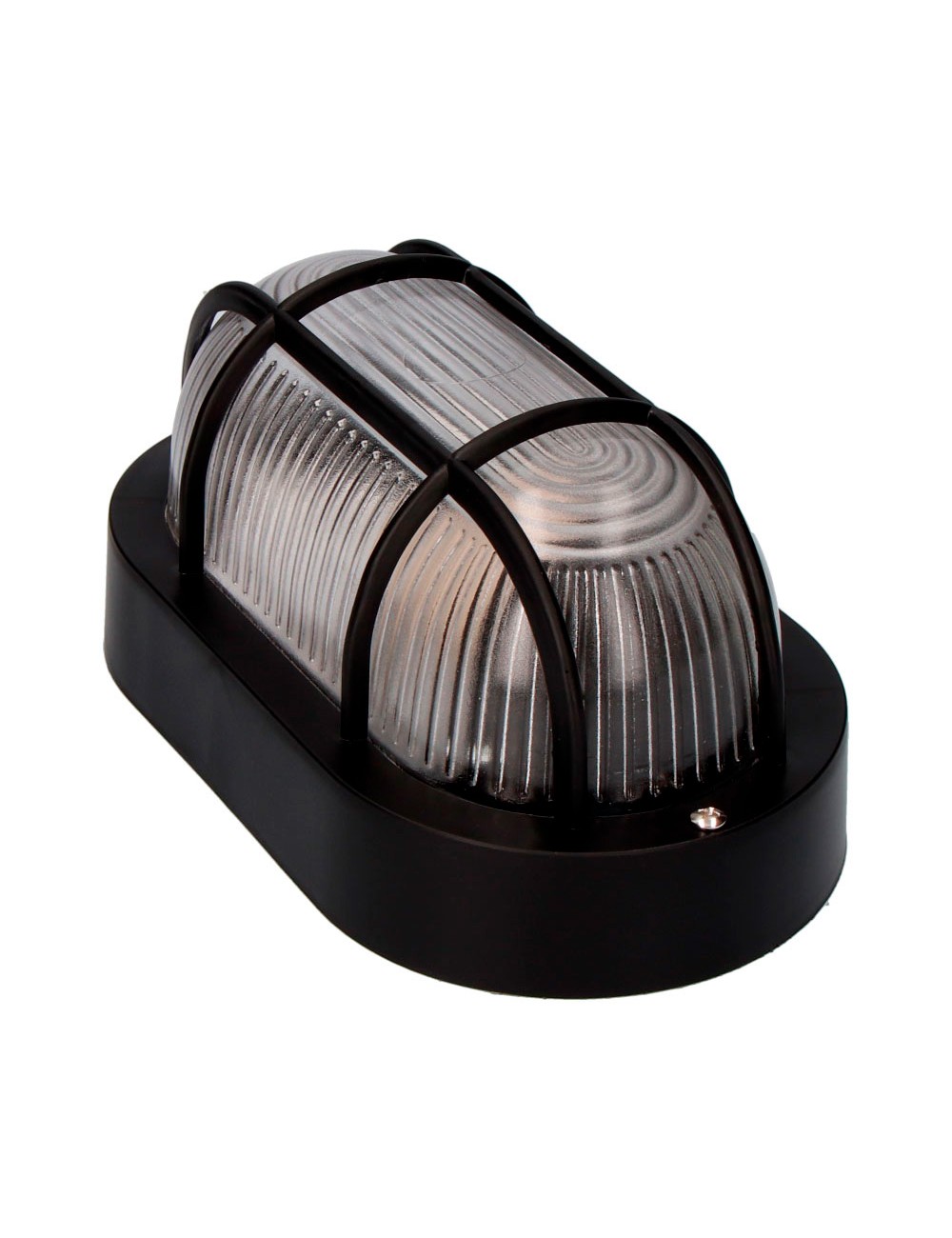 Aplique oval modelo tarragona ip54 1 x e27 40 w 11,4 x 20,2 x 10 cm, negro