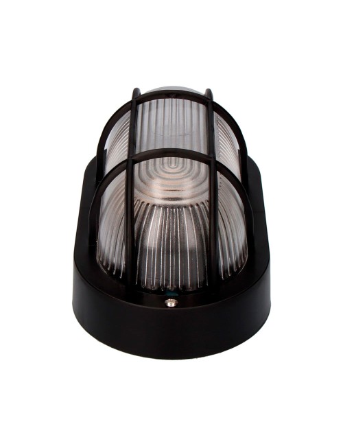 Aplique oval modelo tarragona ip54 1 x e27 40 w 11,4 x 20,2 x 10 cm, negro
