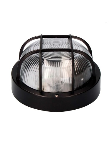 Aplique redondo modelo tarragona ip54 1 x e27 40 w ø18,5 x 10,4 cm, negro