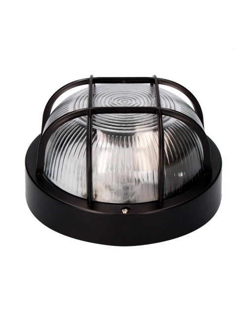 Aplique redondo modelo tarragona ip54 1 x e27 40 w ø18,5 x 10,4 cm, negro