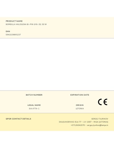 Bombilla halogena bi-pin gy6-35 50 w