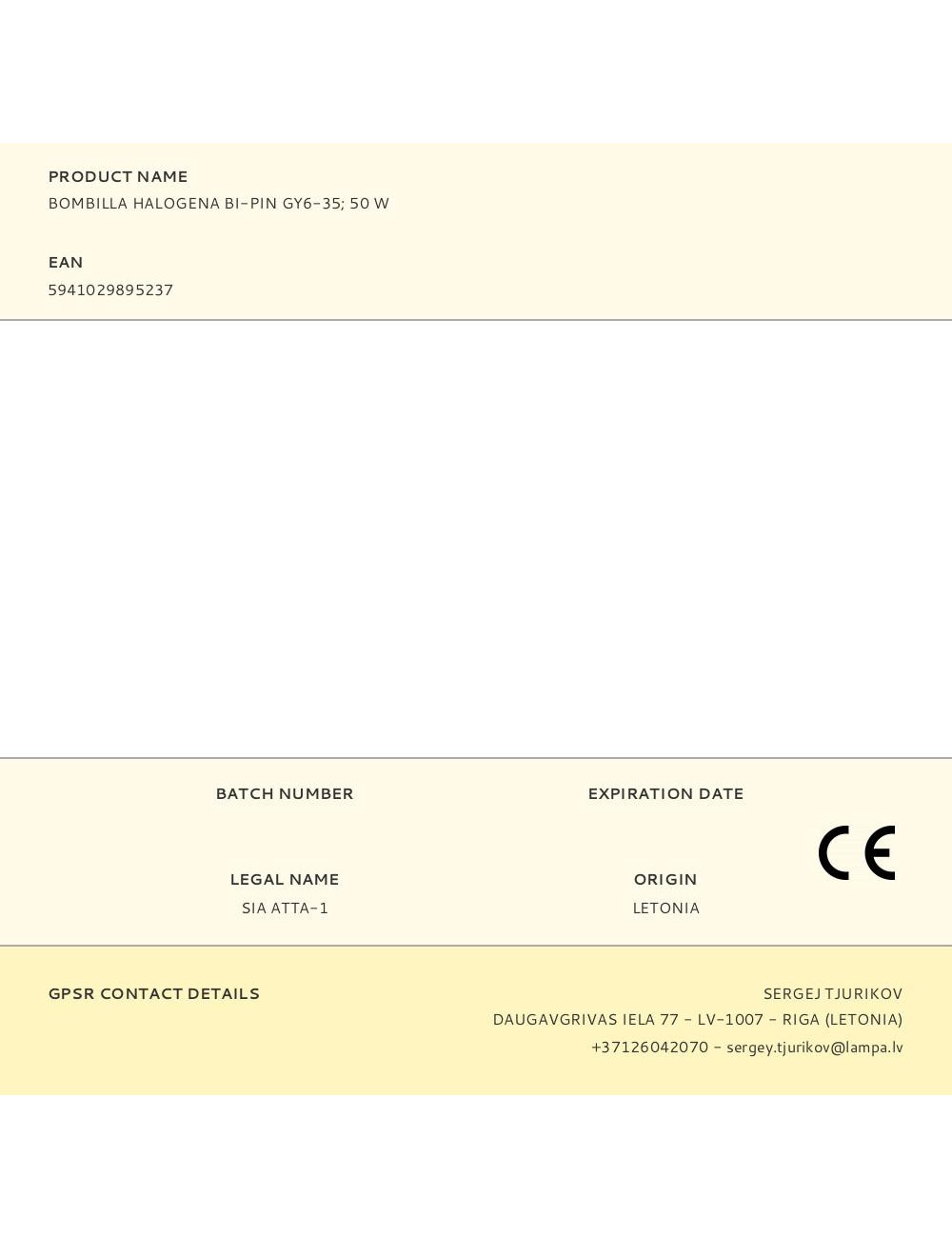Bombilla halogena bi-pin gy6-35 50 w