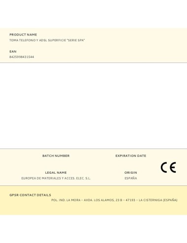 Toma telefono y adsl superficie "serie spa"