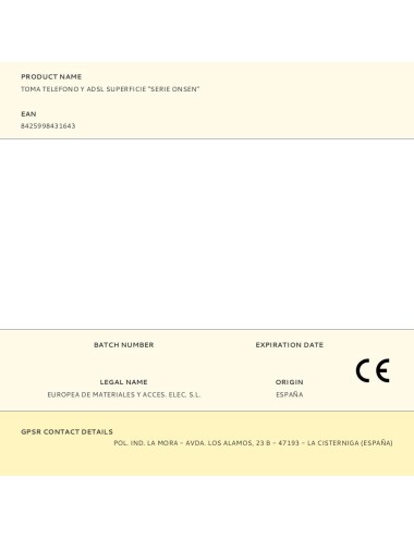 Toma telefono y adsl superficie "serie onsen"