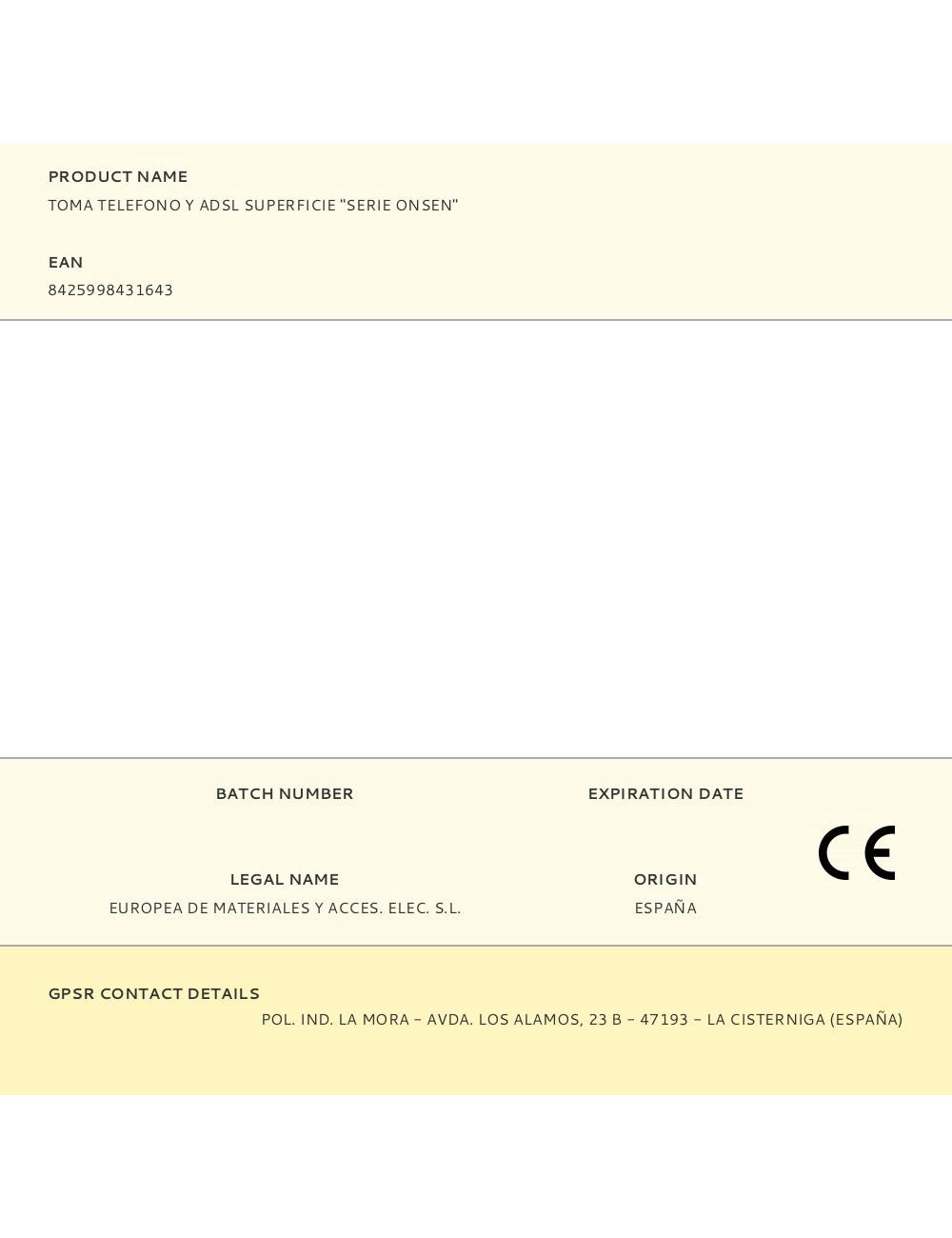 Toma telefono y adsl superficie "serie onsen"