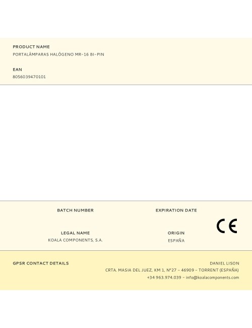 Portalámparas halógeno mr-16 bi-pin