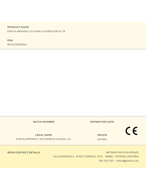Portalamparas g13 para fluorescencia t8