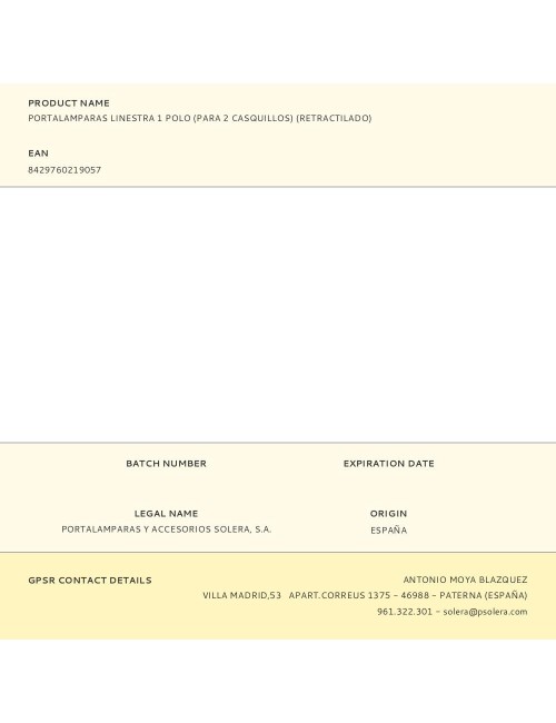 Portalamparas linestra 1 polo (para 2 casquillos) (retractilado)