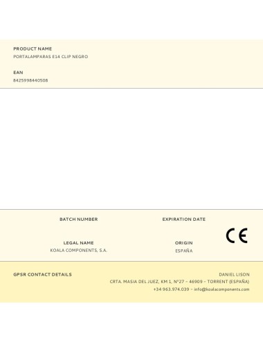 Portalamparas e14 clip negro