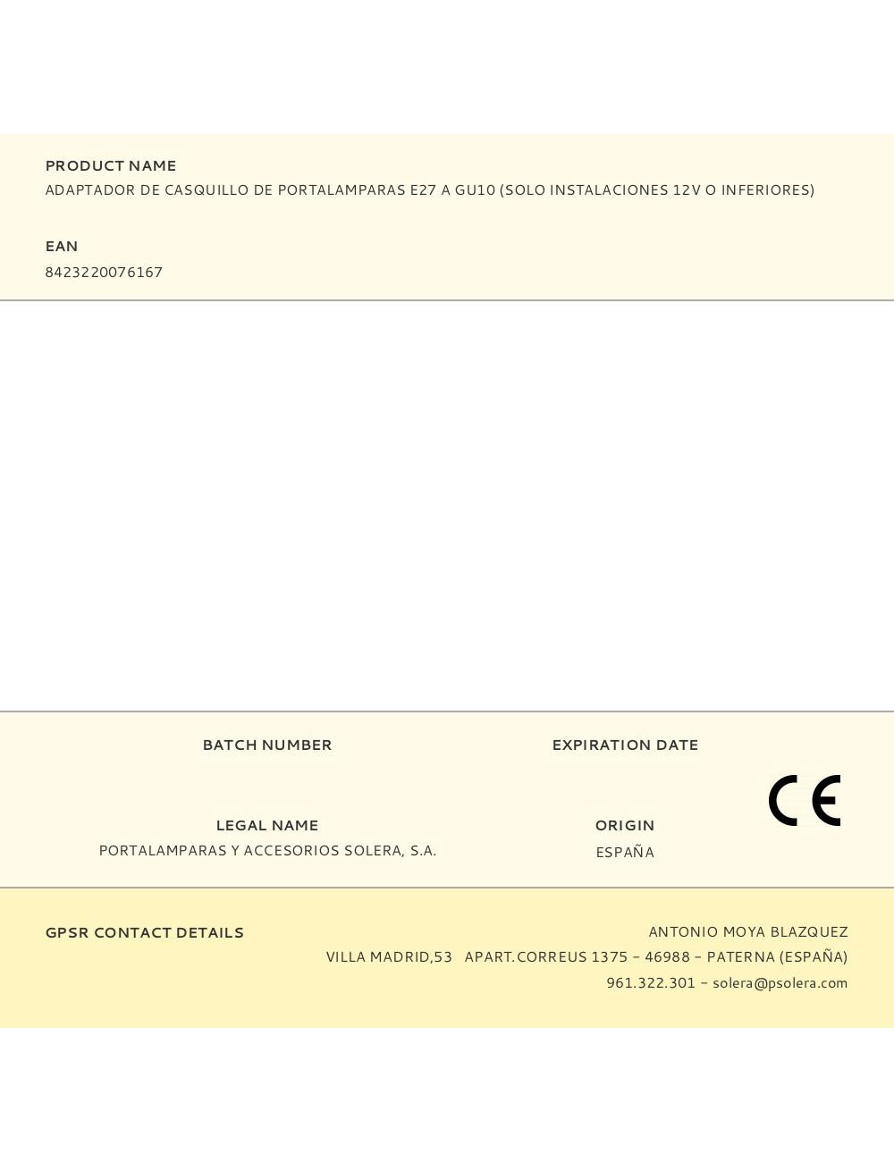Adaptador de casquillo de portalamparas e27 a gu10 (solo instalaciones 12v o inferiores)