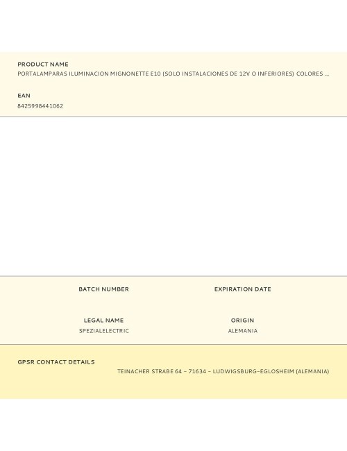 Portalamparas iluminacion mignonette e10 (solo instalaciones de 12v o inferiores) colores / modelos surtidos