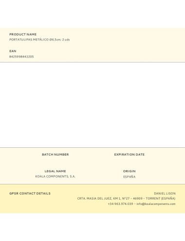 Portatulipas metálico ø6,5cm 2 uds