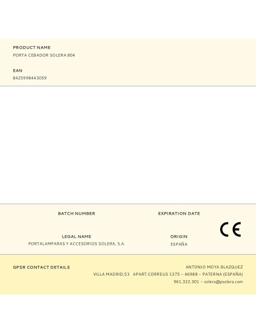 Porta cebador solera 804