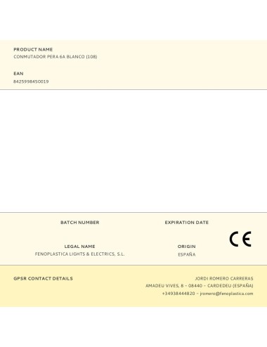 Conmutador pera 6a blanco (108)