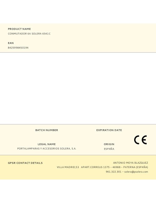 Conmutador 6a solera 6541c