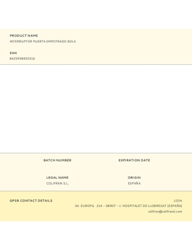 Interruptor puerta empotrado bola