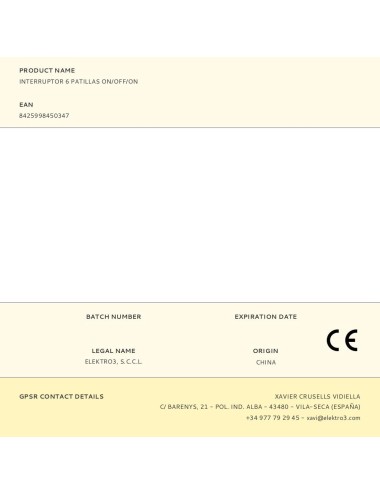 Interruptor 6 patillas on/off/on